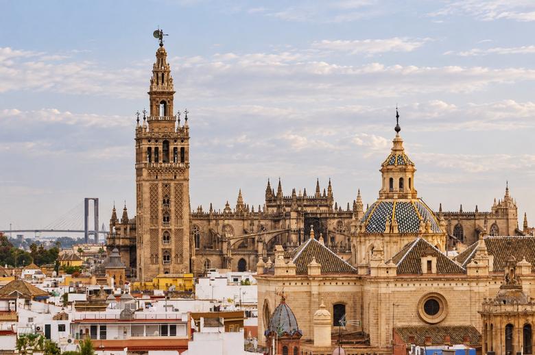 The Giralda and the Cathedral above the rooftops of central Seville